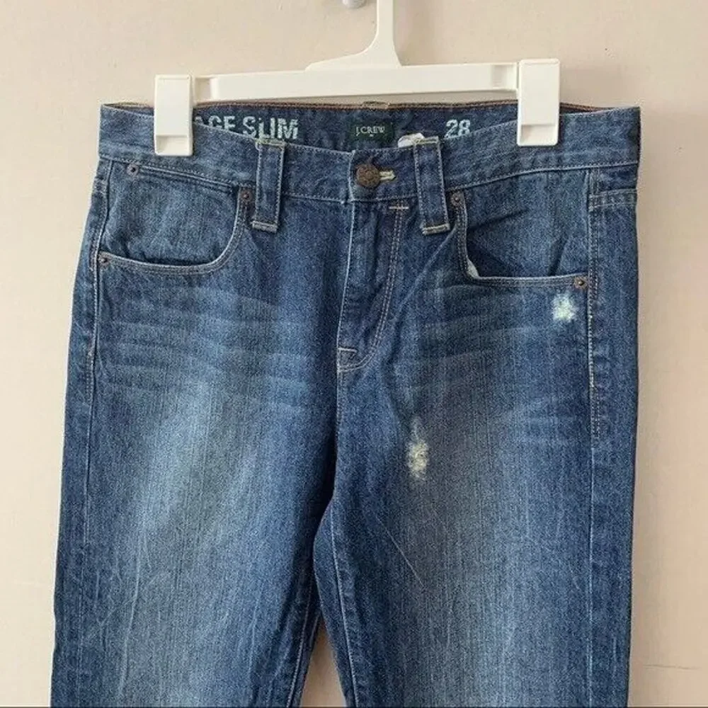 JCrew Mid Rise Vintage Slim Distressed Jeans 2009 Y2K Womens Size 28